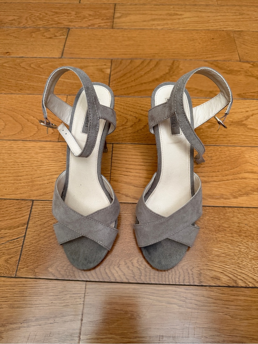 Suede Crisscross Ankle Strap Heels